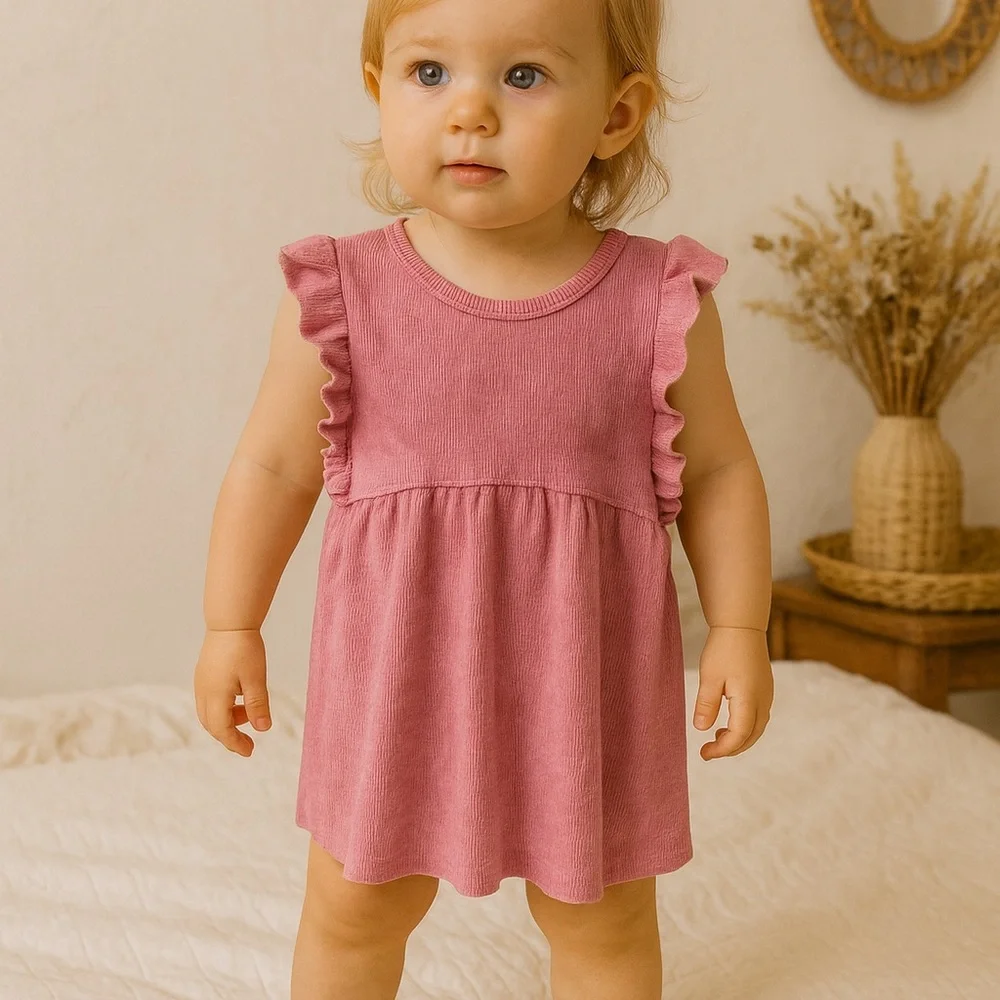 Splendid Baby Girl Pink Ruffle Corduroy Dress 6–12 months